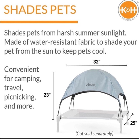 NWT K&H Pet Products Pet Cot Canopy Fits Medium Dog (up to 40 pounds)
